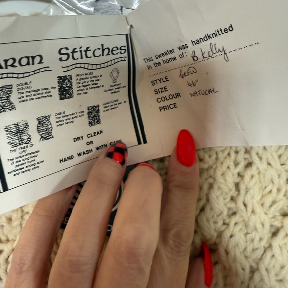 Vintage Classic Aran Knit Cream Sweater - Picture 4 of 8